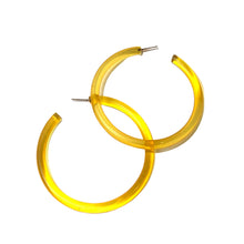 Bangle Lucite Hoop Earrings - 3 Inch: Moss