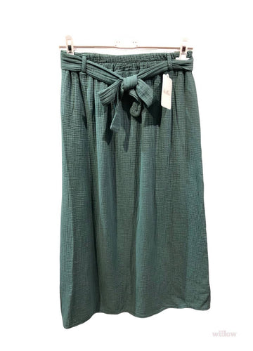 Cotton gauze skirt: Celadon One Size
