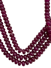 Lilly Gemstone Bead Necklace multi-color 8mm opals jade : Maroon