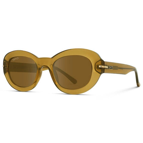 Calista - Women's Round Sunglasses: Milky Burnt Sand Frame / Brown Gradient Lens