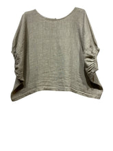 Camel Linen Blouse : Balloon Sleeve