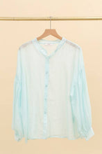 FLUID SHIRT WITH GATHERED SLEEVES IN RAYON AND SILK: White / One size