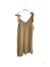 Short dress with adjustable cotton gauze straps One Size