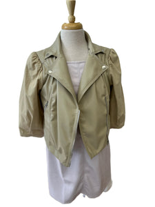 Clover Khahi Beige Faux Leather Poplin Jacket