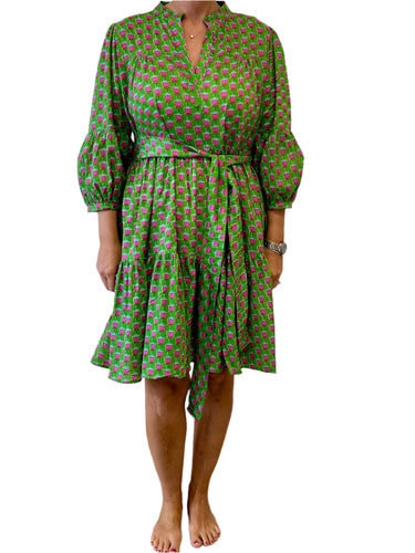 Raveena Short Dress Green Punch S25