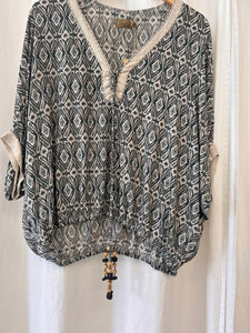 Ikat Miami Top Grey