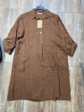 Short Dress Linen Tobacco One Size