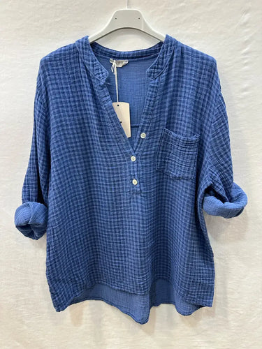 Gingham Cotton Gauze Blouse : Jeans