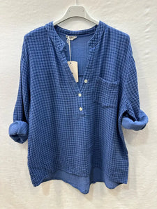 Gingham Cotton Gauze Blouse : Jeans