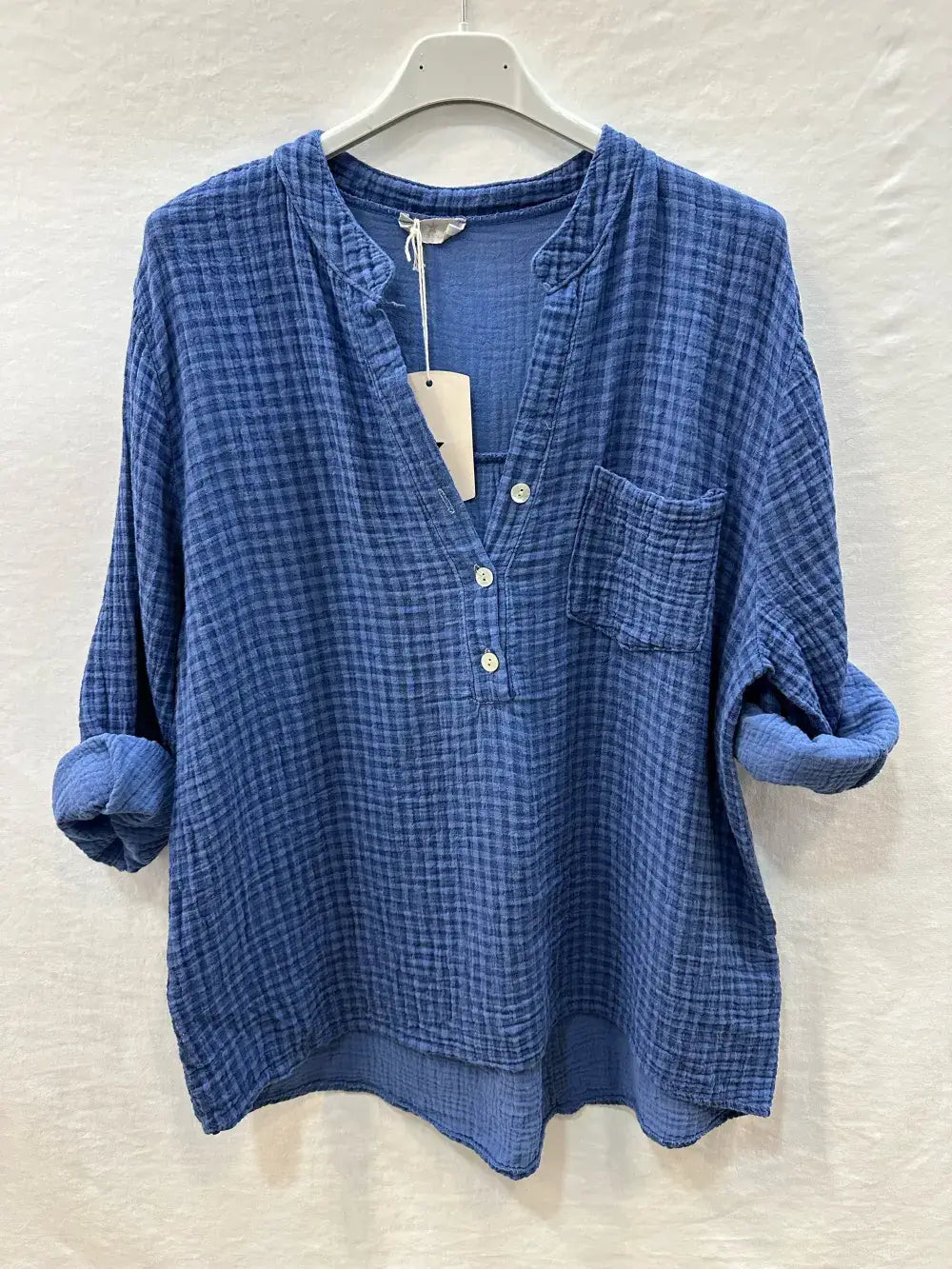 Gingham Cotton Gauze Blouse : Jeans