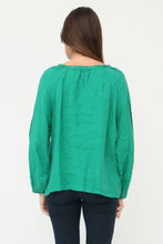 Linen Blouse  Sky Blue One Size