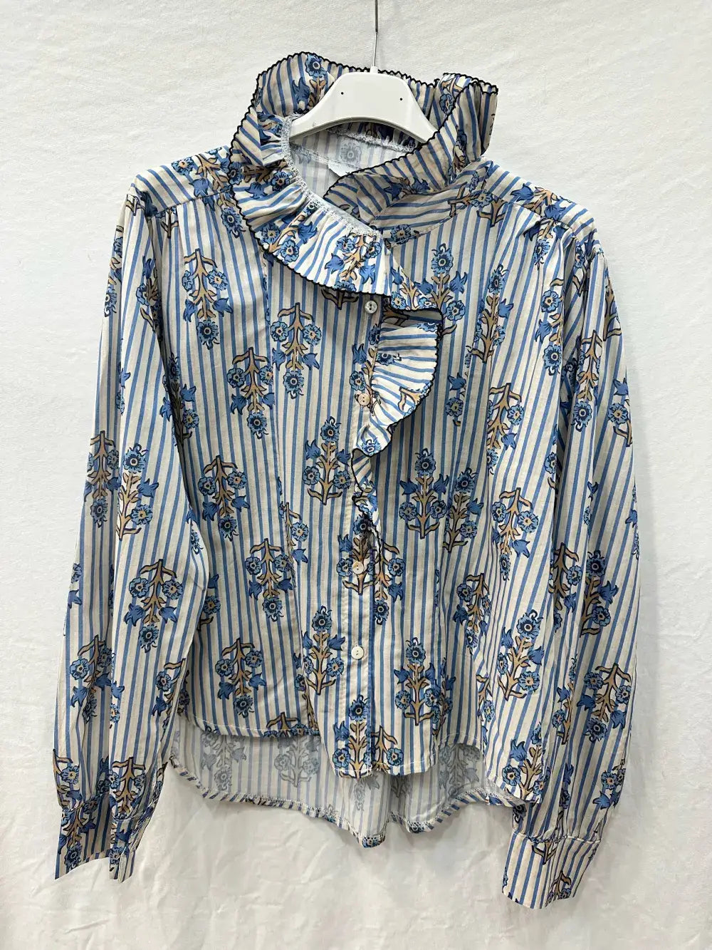 Bohemian Printed Shirt Jean Blue One Size