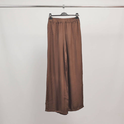 Fluid wide-leg pants in viscose TDM26320VS-2:Chocolate Brown One Size