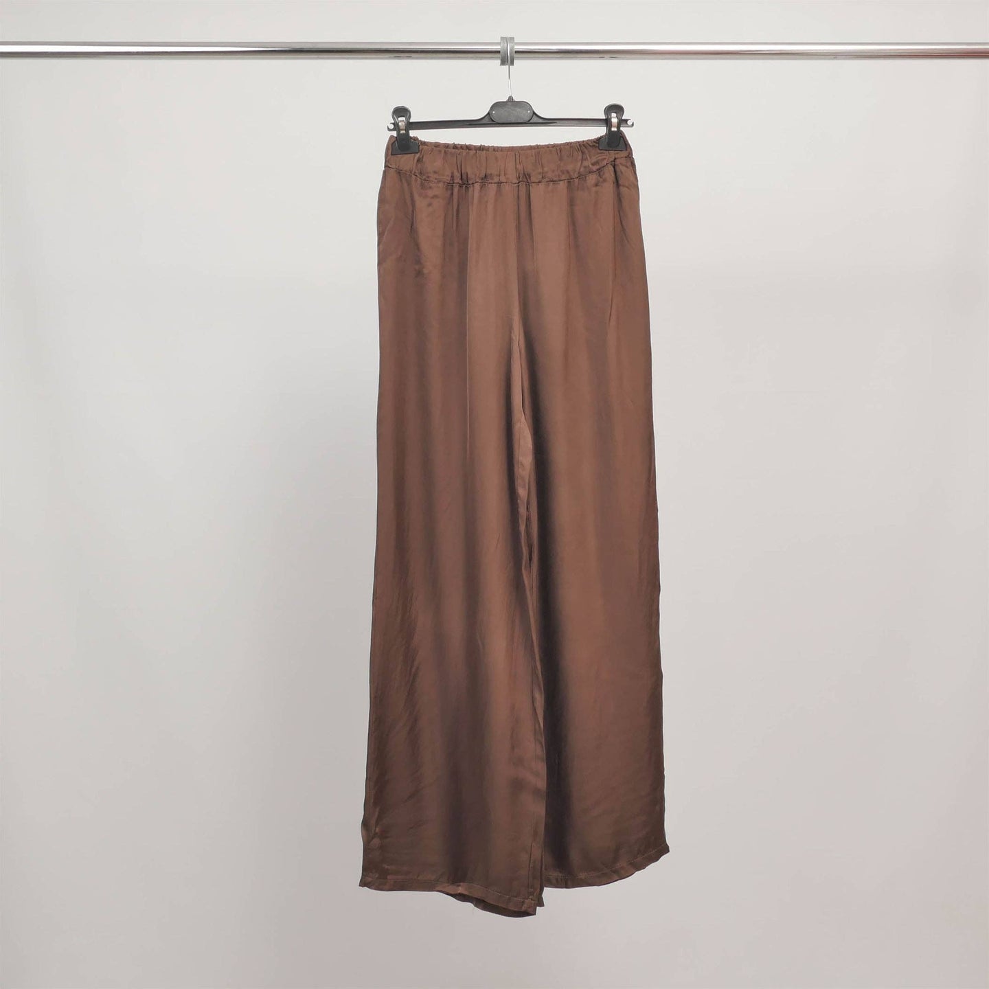 Fluid wide-leg pants in viscose TDM26320VS-2:Chocolate Brown One Size