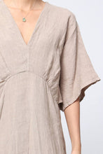 Long Linen Dress Kimono Light Grey One Size