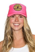 Electric Rainbow Trucker Hat in Pink: Pink