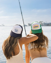 Gone Fishin Trucker Hat in Navy Split: Navy