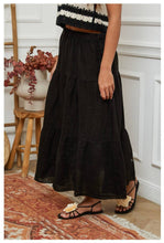 Linen Tier Skirt : Tobacco