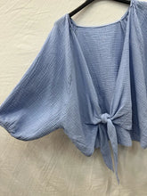 Cotton gauze tie bolero One Size