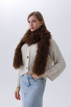 Feathered  Scarf –Brown