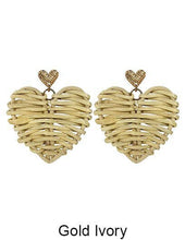 Rattan Earring Hand Woven Earring, Natural Woven Earring, St: Ivory