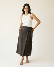 Cotton tie-wrap skirt MF56212: ECRU