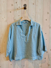 Ref-12104 100% LINEN BLOUSE: CAMEL