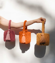 Amalfi Bucket Bag Mini With Tassels: Red / Short strap (4")