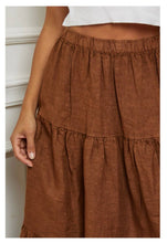 Linen Tier Skirt : Chocolate