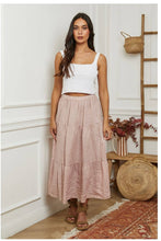 Linen Tier Skirt : Chocolate