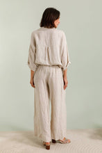 WIDE STRIPED PANTS : Sky Blue / One size