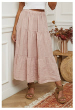Linen Tier Skirt : Tobacco