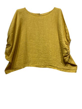 Camel Linen Blouse : Balloon Sleeve