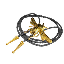Gold Bumblebee Bolo Tie: Grey