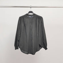 Gathered Collar Blouse : Khaki Green / One Size