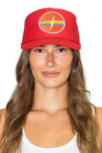 Electric Rainbow Trucker Hat Red: Red