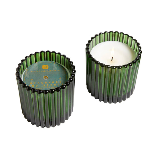 Birchwood & Spruce Candle In Green Glass 7oz