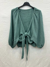 Cotton gauze tie bolero One Size