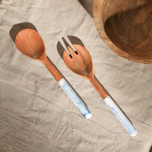 Marbled Salad Server (Blue) Set of 2