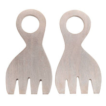 Wood Salad Serving Set: 7" L x 4" W