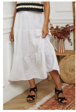 Linen Tier Skirt : Chocolate