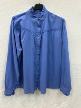 Cotton ruffled shirt @88270_ChVolantUni: Light beige