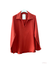 Cotton Gauze French collar blouse: Pink