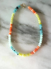 Lilly Gemstone Bead Necklace multi-color 8mm opals jade : Orange