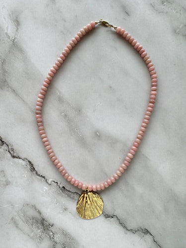 Kai Necklace: Pink Opal
