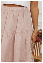 Linen Tier Skirt : Tobacco