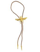 Gold Bumblebee Bolo Tie: Grey