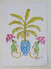 Limited Edition Watercolor Banana Monkeys Flour Sack Towel