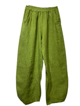8048 LINEN TROUSERS WITH STRUCTURED PANELS: ANTHRACITE
