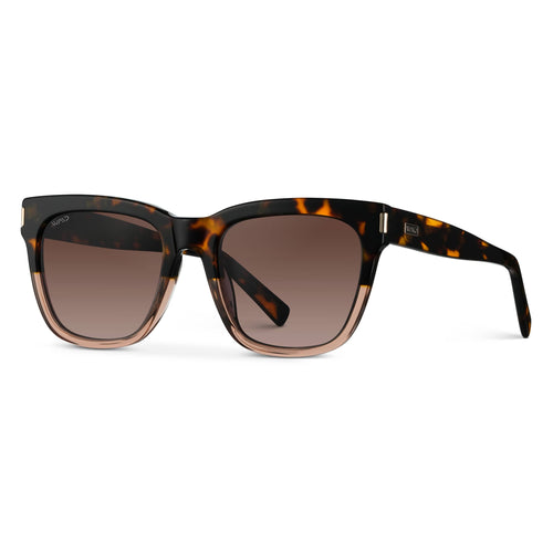 Dakota - Women's Polarized Square Sunglasses: Crystal Brown Tortoise / Brown Gradient Lens